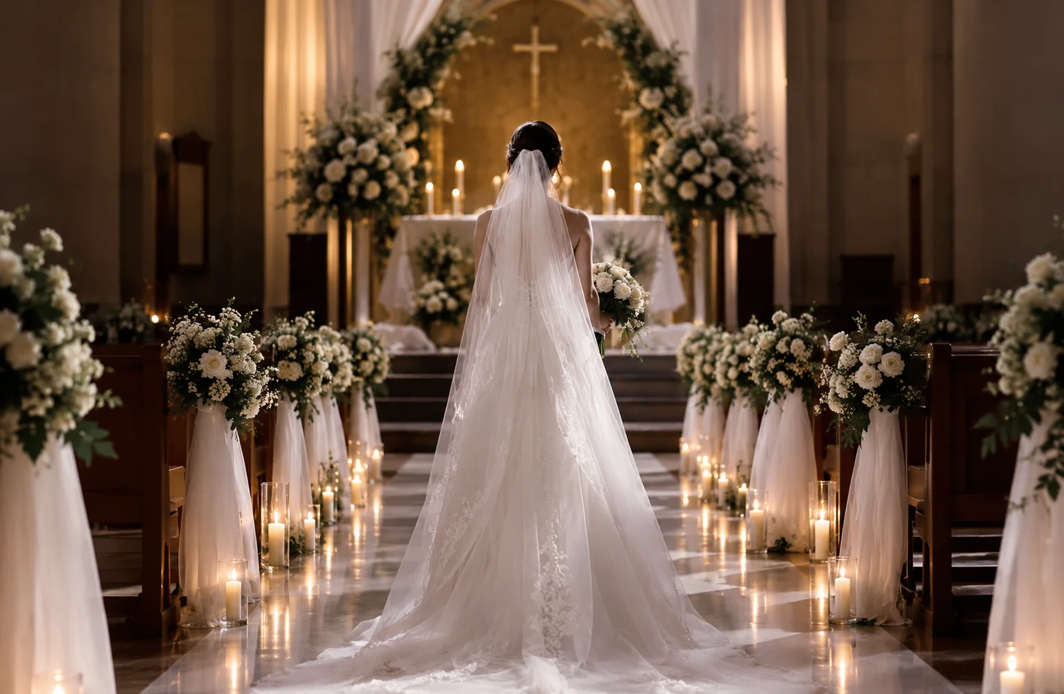 Altar decorado para una ceremonia de boda